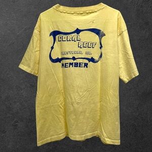 Vintage 90s Frostburg Maryland Coral Reef Bar Yellow Single Stitch T-Shirt // XL